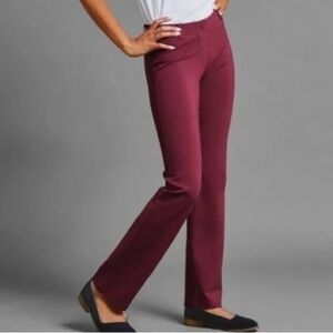 BETABRAND Womans Bootcut Yoga Classic Dress Pant Maroon Size Large
